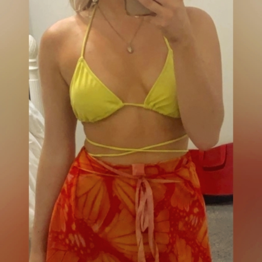🏖3/$37 Victoria's Secret, Neon Yellow Mix & Match Multiway Halter Bikini Top